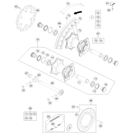 VUE ECLATEE ROUE ARRIERE...